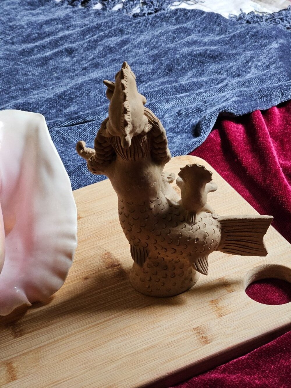 RARE VINTAGE OAXACAN CLAY MERMAID AND FRIENDS SCULPTURE IRMA BLANCO! SIGNED ! - Picture 8 of 13